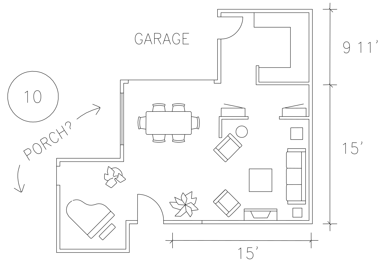 The same floor plan redrawn with straight, clean lines